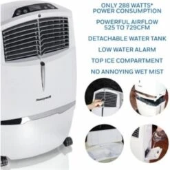 Honeywell Cl30xc 525 Cfm Indoor Evaporative Air Cooler W/ Remote Control (White) -Air Conditioners 115203 w DetailedProductView10 Lg