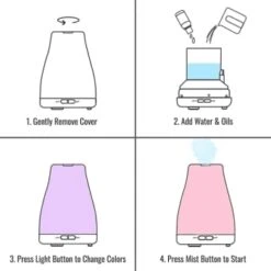 Healthsmart Essential Oil Diffuser & Cool Mist Humidifier For Small Rooms, White -Air Conditioners 208758 w DetailedProductView6 Lg