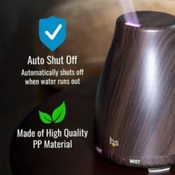 Healthsmart Essential Oil Diffuser & Cool Mist Humidifier For Small Rooms, Wood -Air Conditioners 208759 w DetailedProductView4 Lg