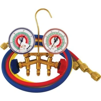 Jb Industries Brss 2-Vlv Chrg Manifold Assy W/36" Stndrd Hoses 3 Jb Industries Brss 2-Vlv Chrg Manifold Assy W/36" Stndrd Hoses